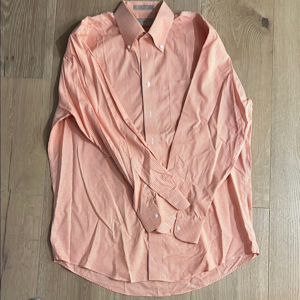 Men's Orange Checkered Shirt